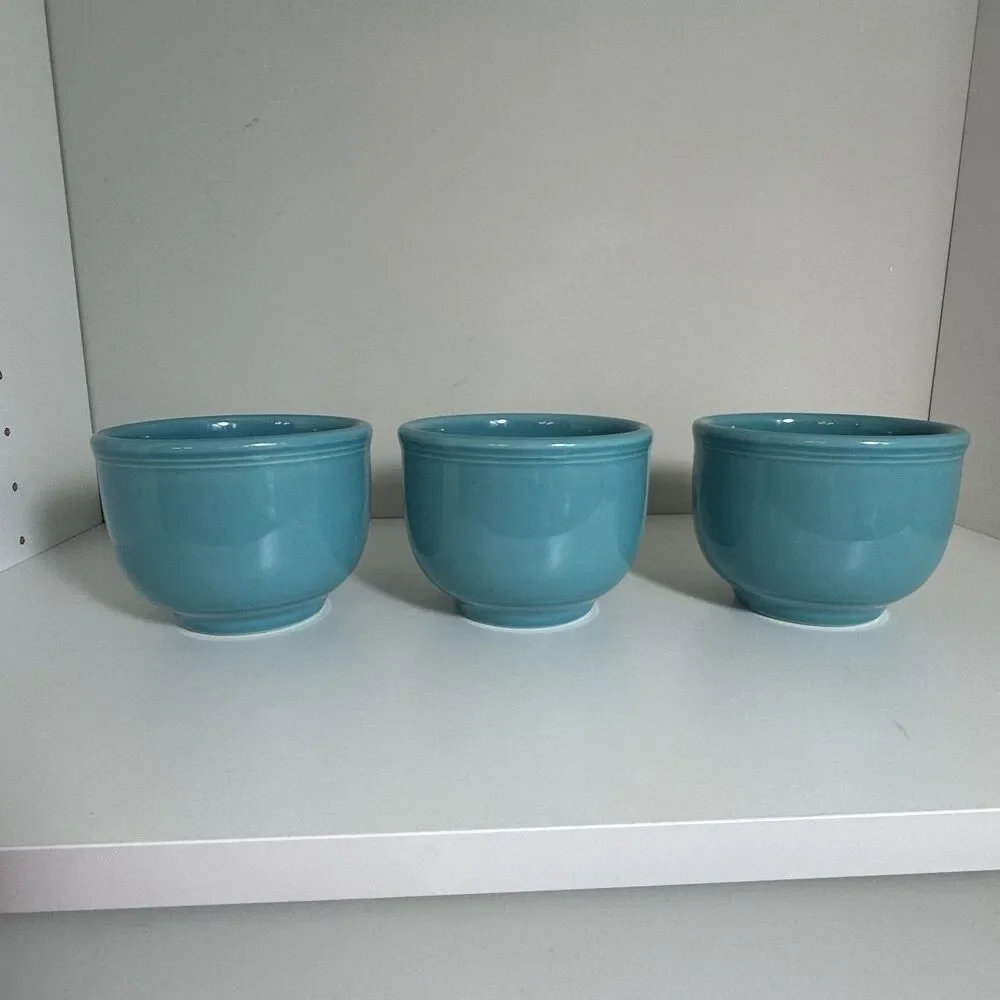 Lot of 3 Fiesta Ware Chili Bowl Turquoise Fiestaware Soup Homer Laughlin